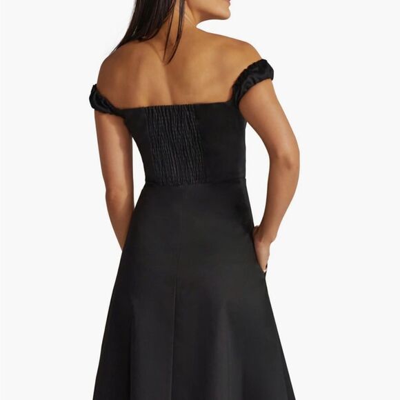 NEW FAVORITE DAUGHTER The Lovesick Off the Shoulder Dress Black Size 12 $ 278 - Picture 3 of 7